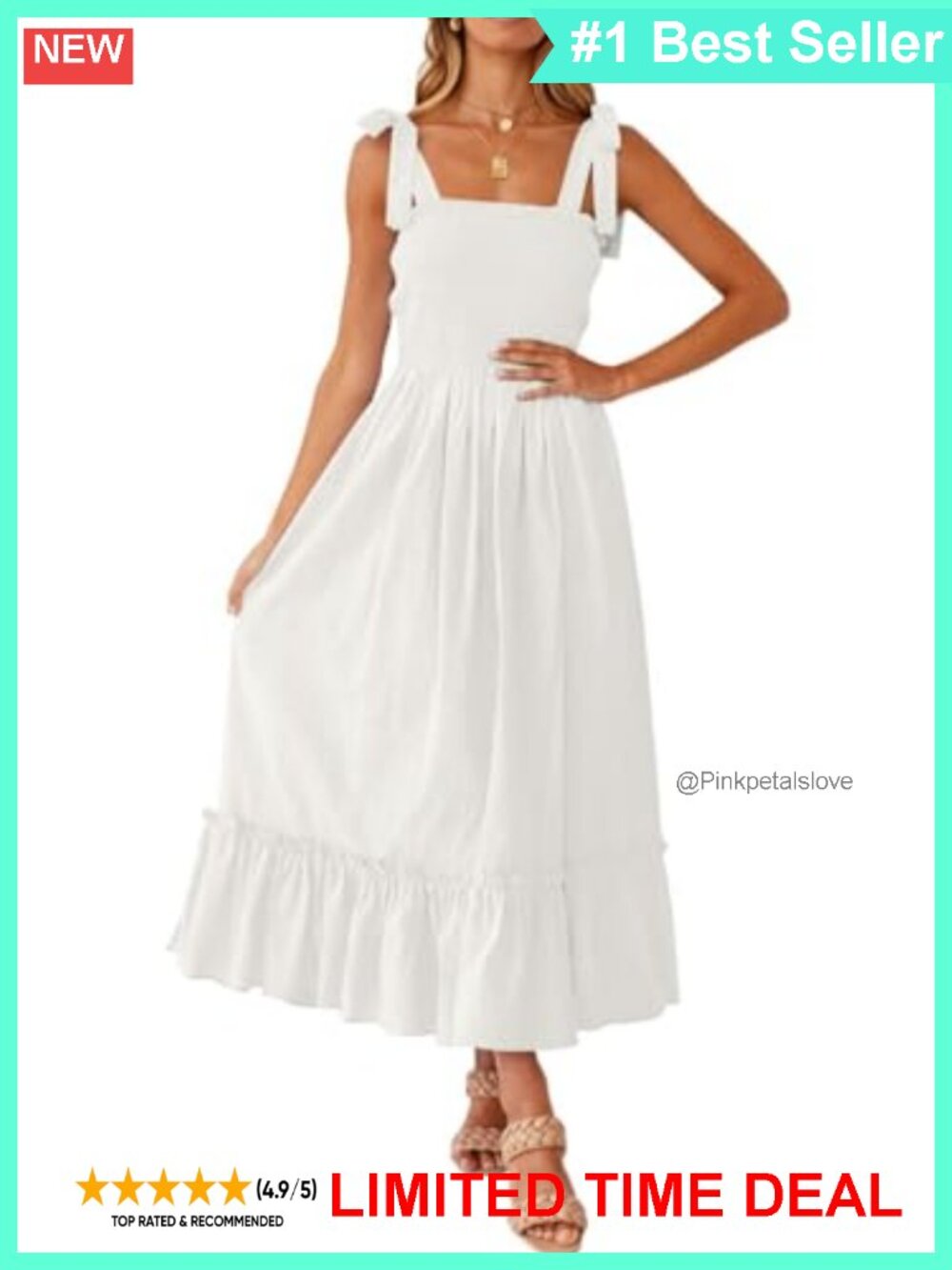 Boho Spaghetti Strap Maxi Dress Floral Shirred Summer
